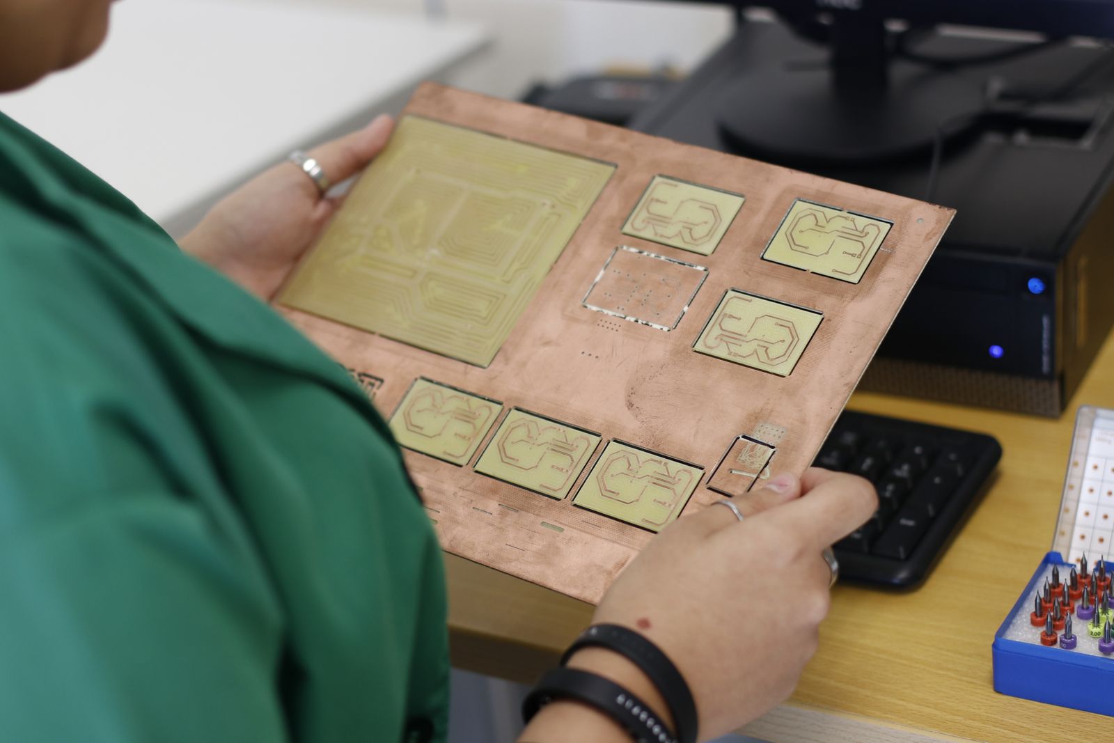 Circuit board inspection in an electronics workshop